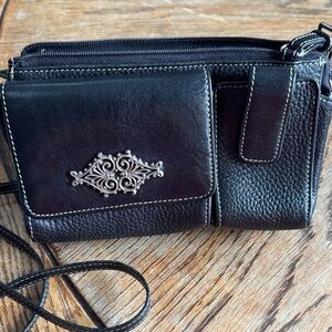 Brighton Black Crossbody Bag with Silver Accent